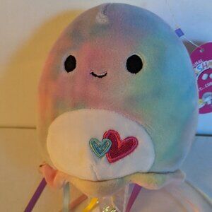 NWT 5" Janet Jellyfish Squishmallows Tie-Dye Ribbon Plush Sea Life Valentine Day